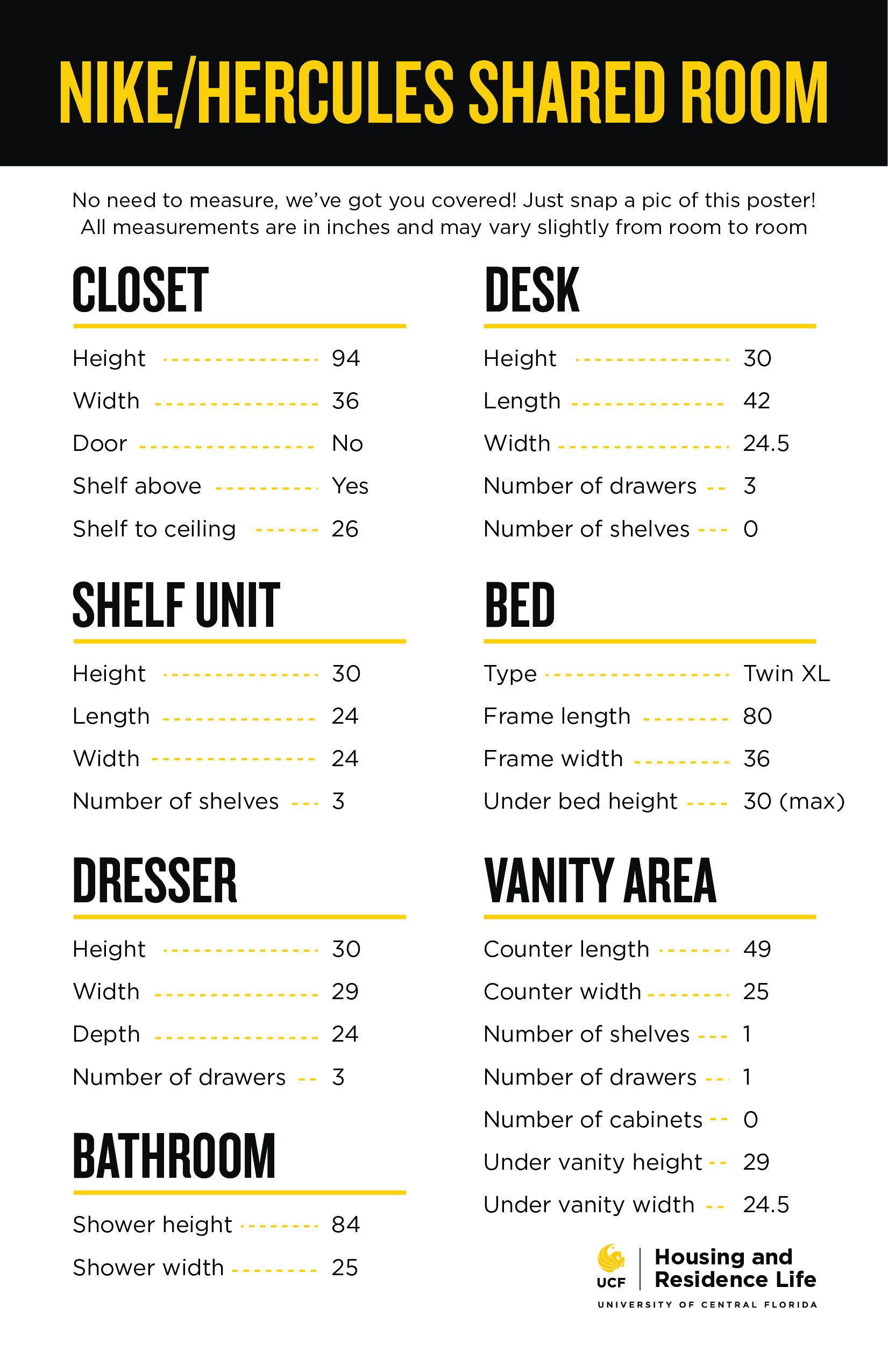 shared furniture dimensions