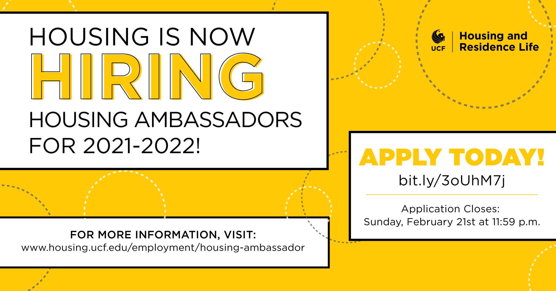 UCF Housing Hiring Housing Ambassadors for 20212022 • Housing and